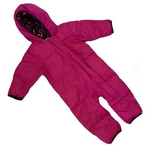 Columbia Infant Fleece lined Fushia Snowsuit size 12-18 months